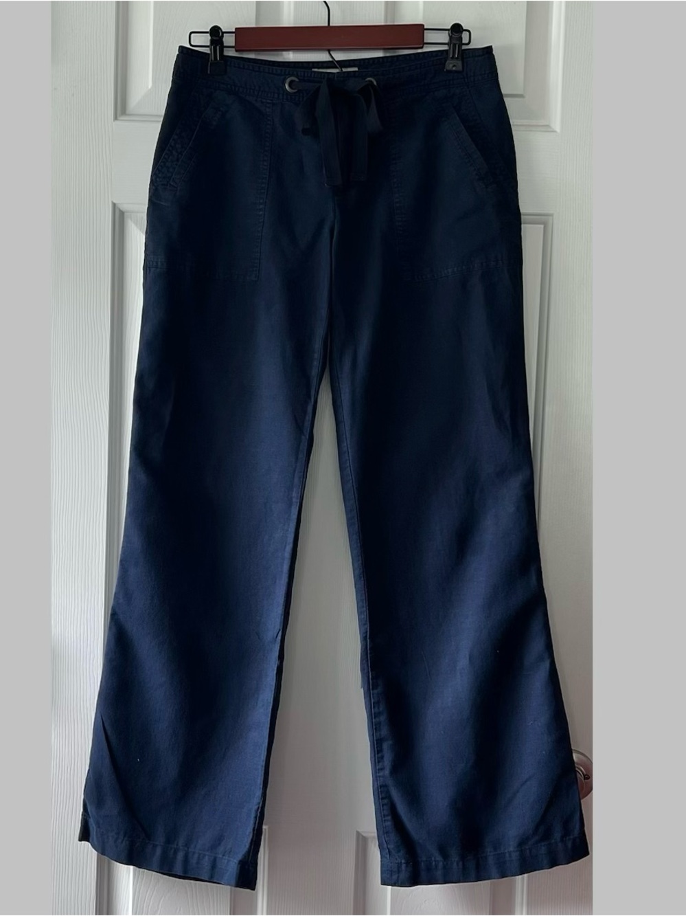 Banana Republic Ryan Fit Navy Wide-Leg Drawstring Pants